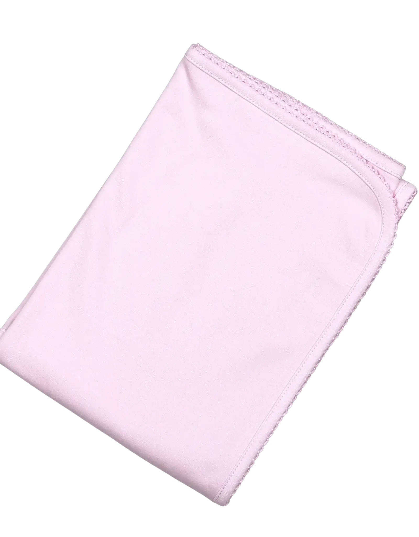 Baby Loren Pink Receiving Blanket Pink Picot Trim 28"x29"