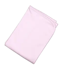 Baby Loren Pink Receiving Blanket Pink Picot Trim 28"x29"