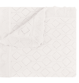 Feltman Brothers Lux Pointelle Knit Blanket, White