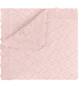 Feltman Brothers Lux Pointelle Knit Blanket, Pink