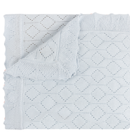 Feltman Brothers Lux Pointelle Knit Blanket, Blue