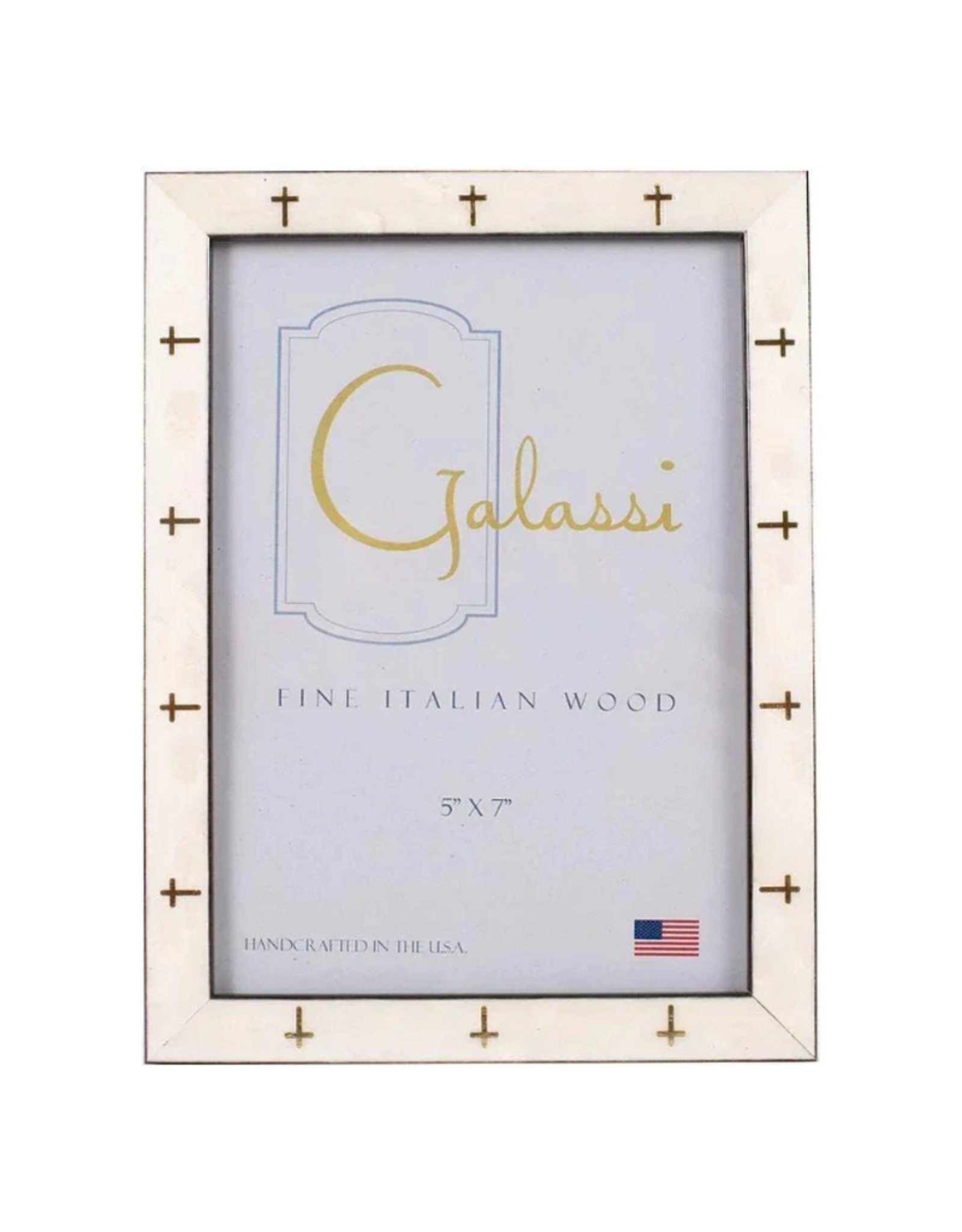 Galassi White Frame With Gold Crosses