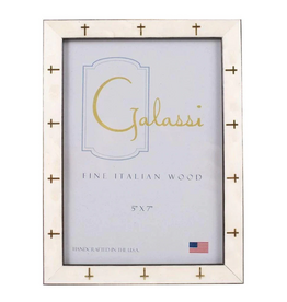 Galassi White Frame With Gold Crosses