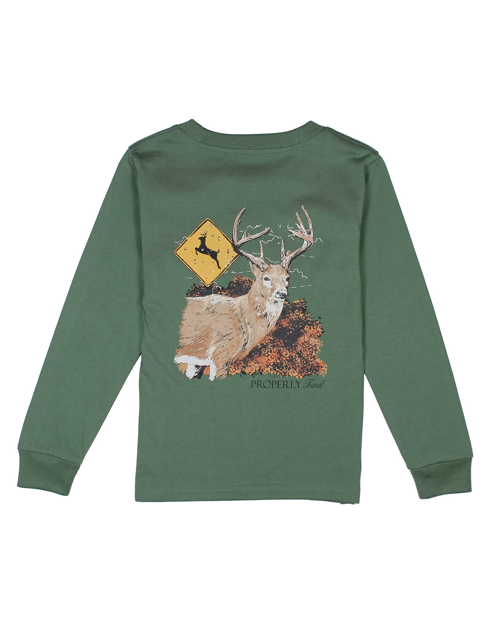 Properly Tied Deer Crossing LS Fern Green