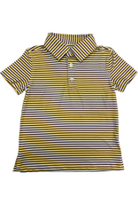 Purple Gold and White Stripe Performance Polo