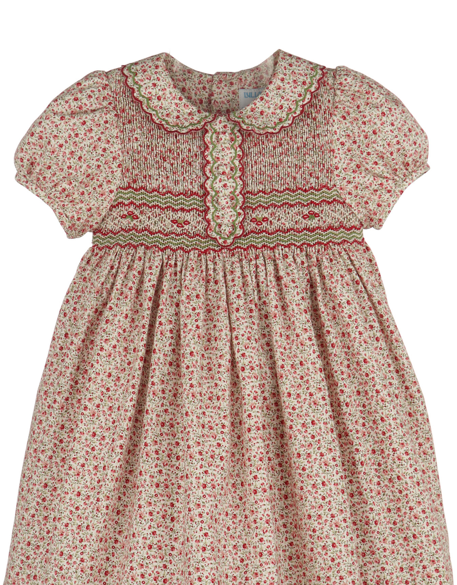 Luli & Me Mulberry Smock Dress, Red