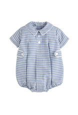 Little English Davant Bubble, Gray Blue Gingham