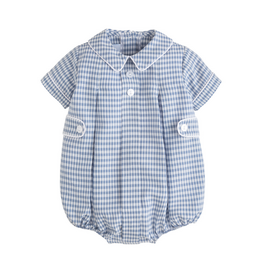 Little English Davant Bubble, Gray Blue Gingham