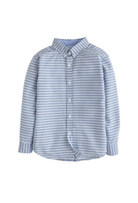 Little English Button Down Gray Blue Gingham Shirt