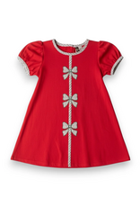 Banana Split Holly Bow Dress, Red
