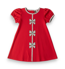 Banana Split Holly Bow Dress, Red