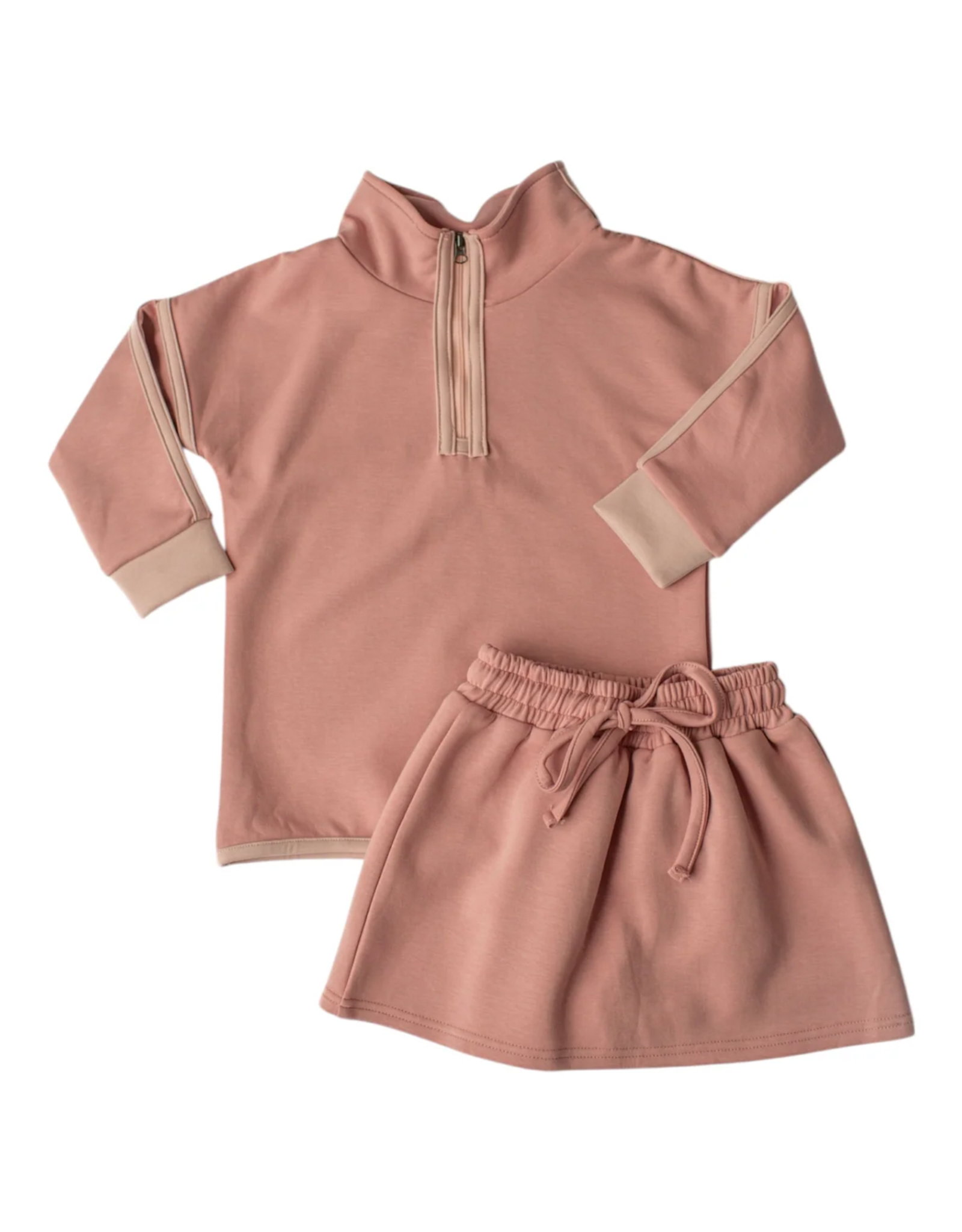 Banana Split Celina 1/4 Zip Skort Set, Mauve