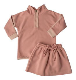 Banana Split Celina 1/4 Zip Skort Set, Mauve