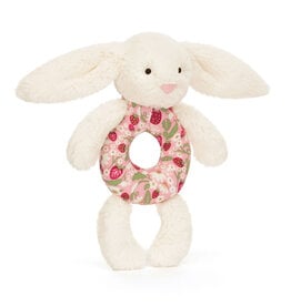 Jelly Cat Blossom 'Berry' Cream Bunny Ring Rattle