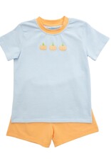 Itsy Bitsy Pumpkin Short Set, Blue Stripe
