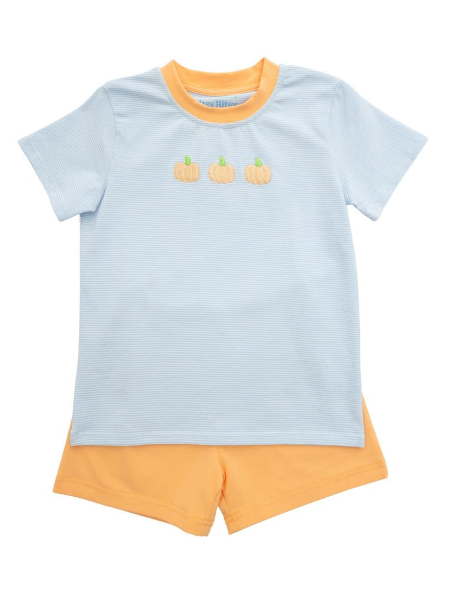 Itsy Bitsy Pumpkin Short Set, Blue Stripe
