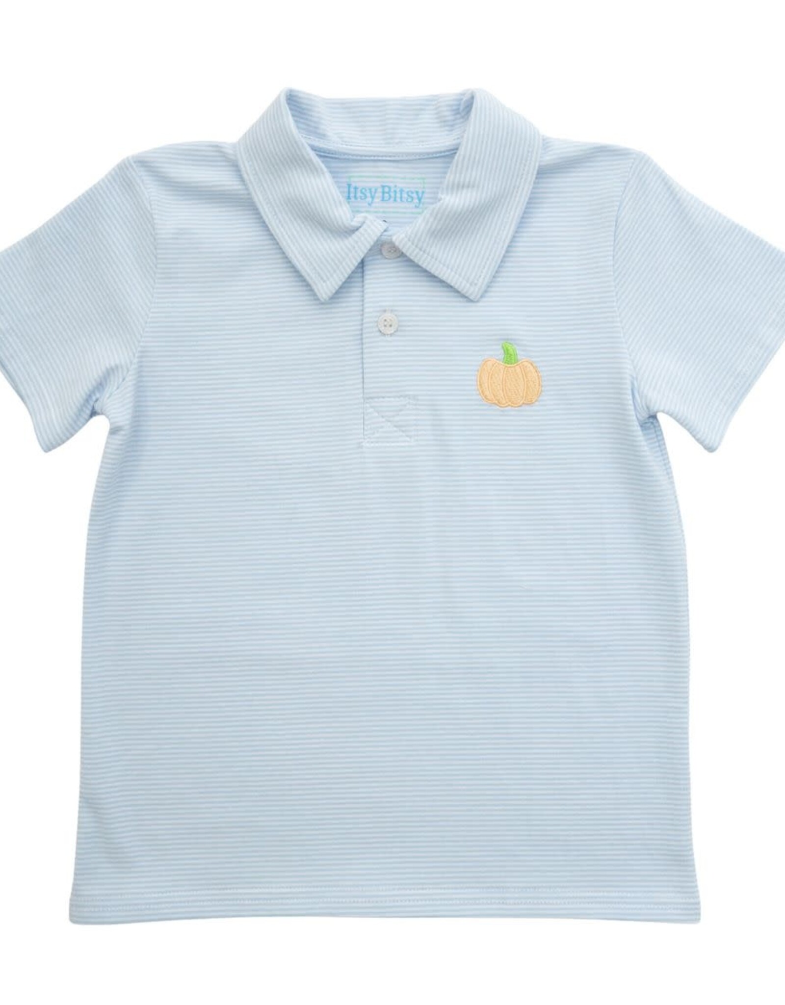 Itsy Bitsy Pumpkin Polo Blue Stripe