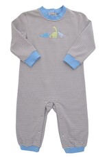 Itsy Bitsy Dino Romper LS, Tan Stripe