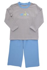 Itsy Bitsy Dino Pant Set LS, Tan Stripe