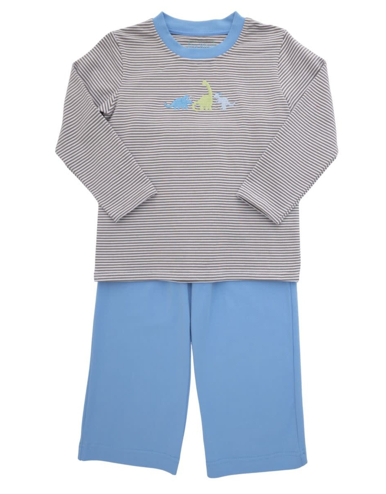 Itsy Bitsy Dino Pant Set LS, Tan Stripe