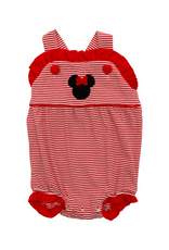 Itsy Bitsy Red Stripe Mouse Ruffle Sunsuit
