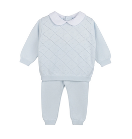 Feltman Brothers Boy's Peter Pan Diamond Knit Set, Blue