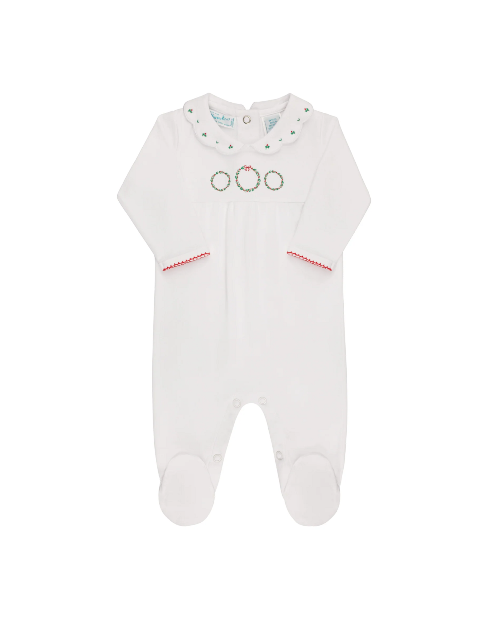 Feltman Brothers Girls Holiday Wreath Cotton Romper