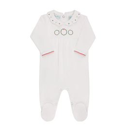 Feltman Brothers Girls Holiday Wreath Cotton Romper