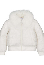 Mayoral Faux Fur Collar Puffer Jacket, Natural