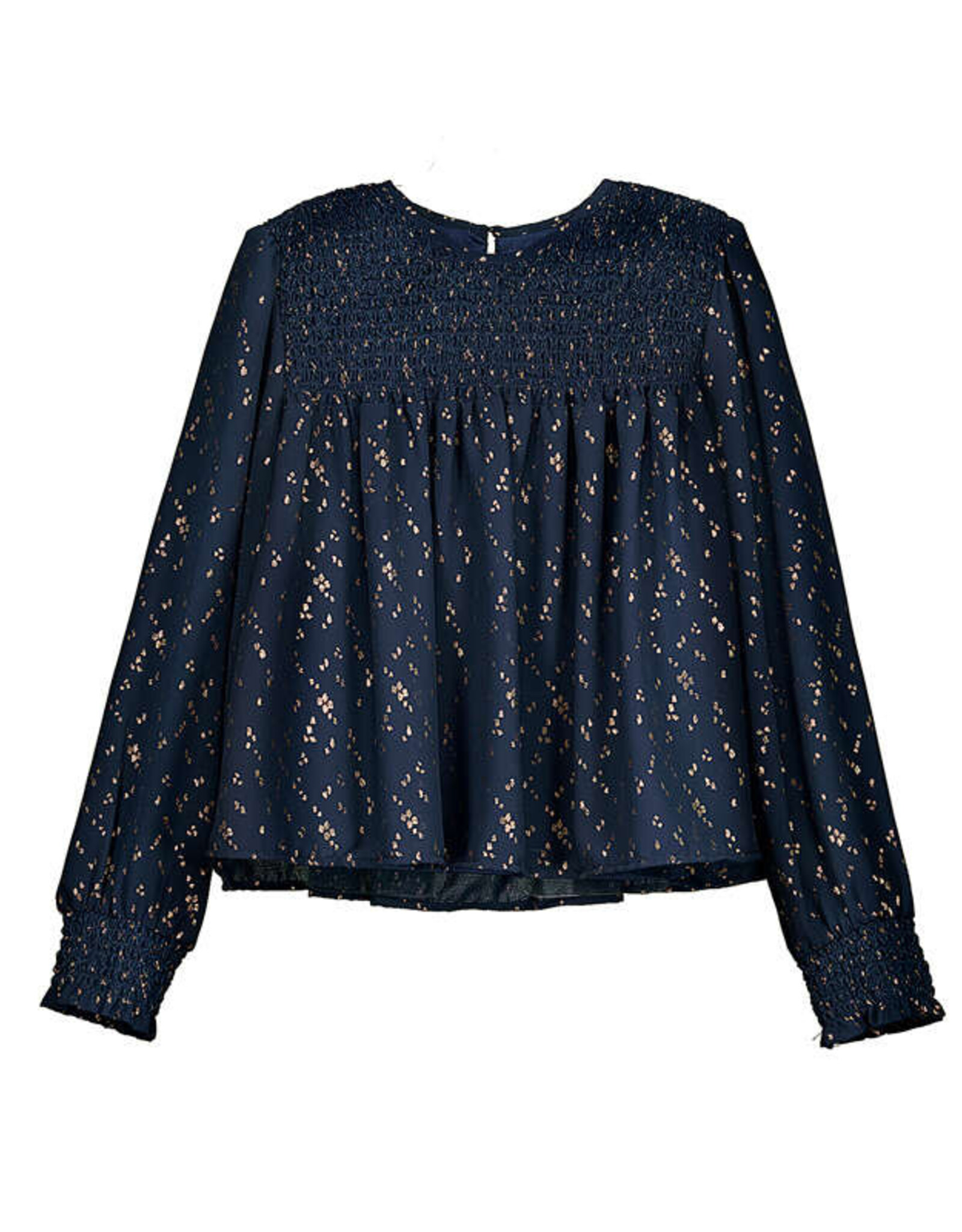 Mayoral LS Smocked Blouse, Night