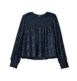 Mayoral LS Smocked Blouse, Night