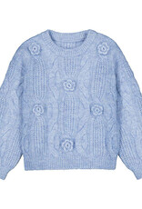 Mayoral Flower Sweater, Light BLue