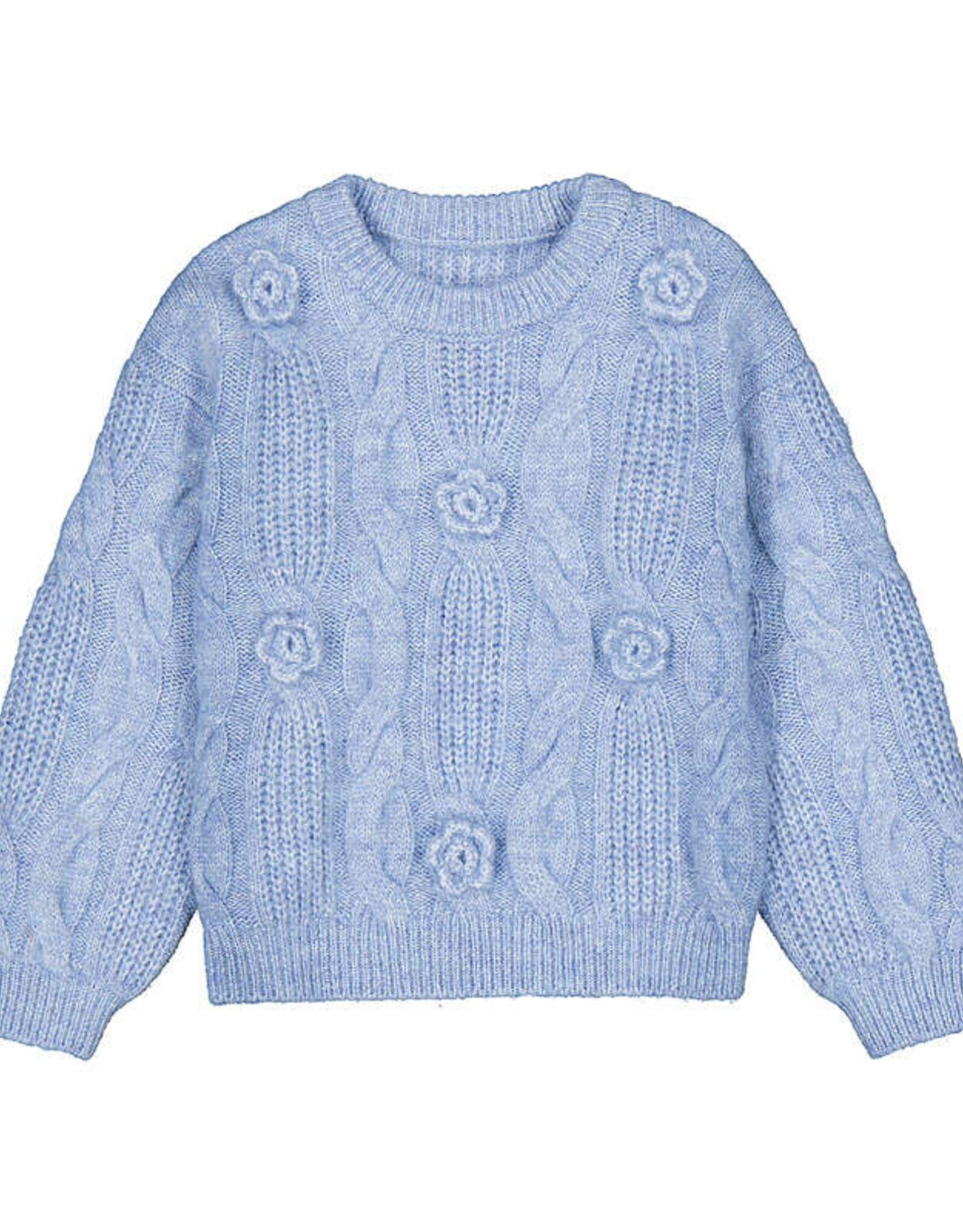 Mayoral Flower Sweater, Light BLue