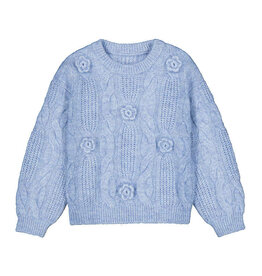 Mayoral Flower Sweater, Light BLue