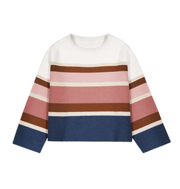 Mayoral Jacquard Sweater, Indigo Stripe