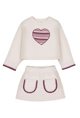 Mayoral Heart Sweatshirt and Skirt Set
