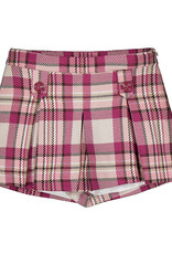 Mayoral Plaid Shorts, Raspberry