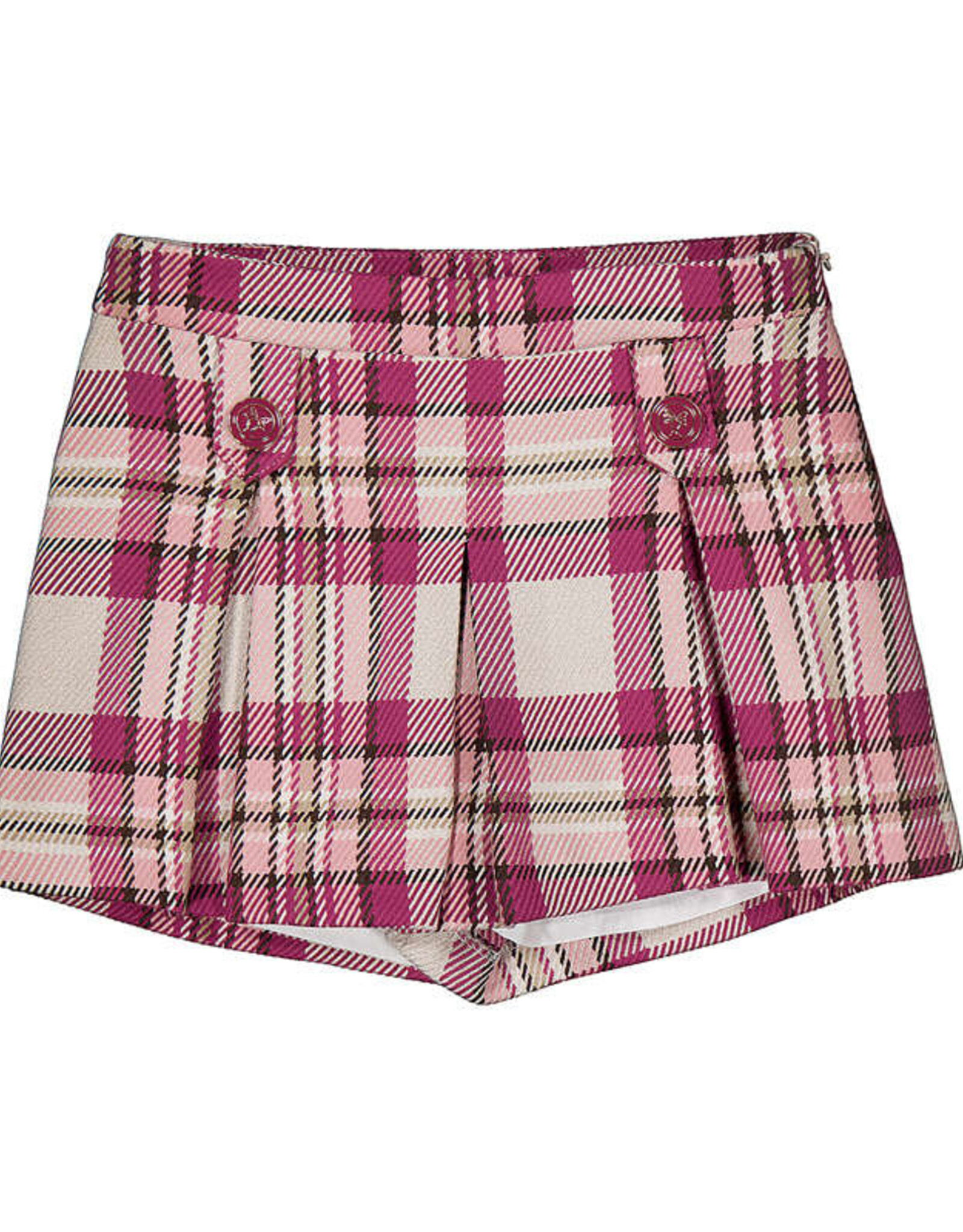 Mayoral Plaid Shorts, Raspberry