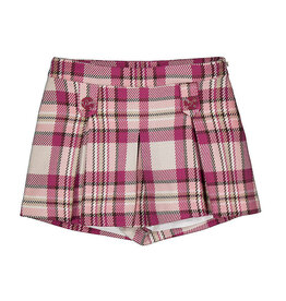 Mayoral Plaid Shorts, Raspberry