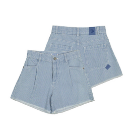 Mayoral Indigo Denim Striped Shorts