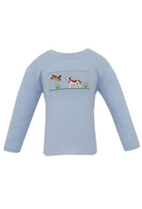 Anavini Lt Blue Knit Tshirt, Hunting Dogs