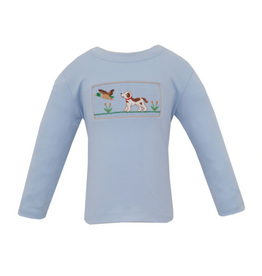 Anavini Lt Blue Knit Tshirt, Hunting Dogs