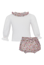 Petit Bebe Bloomer Set, Pink and Blue Floral