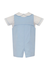 Petit Bebe Lt Blue Cord Jon Jon and SS Shirt Set