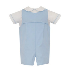 Petit Bebe Lt Blue Cord Jon Jon and SS Shirt Set