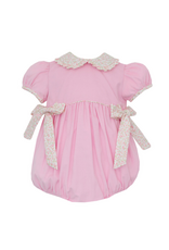 Petit Bebe Pink Cord Bubble, Floral Collar and Bows
