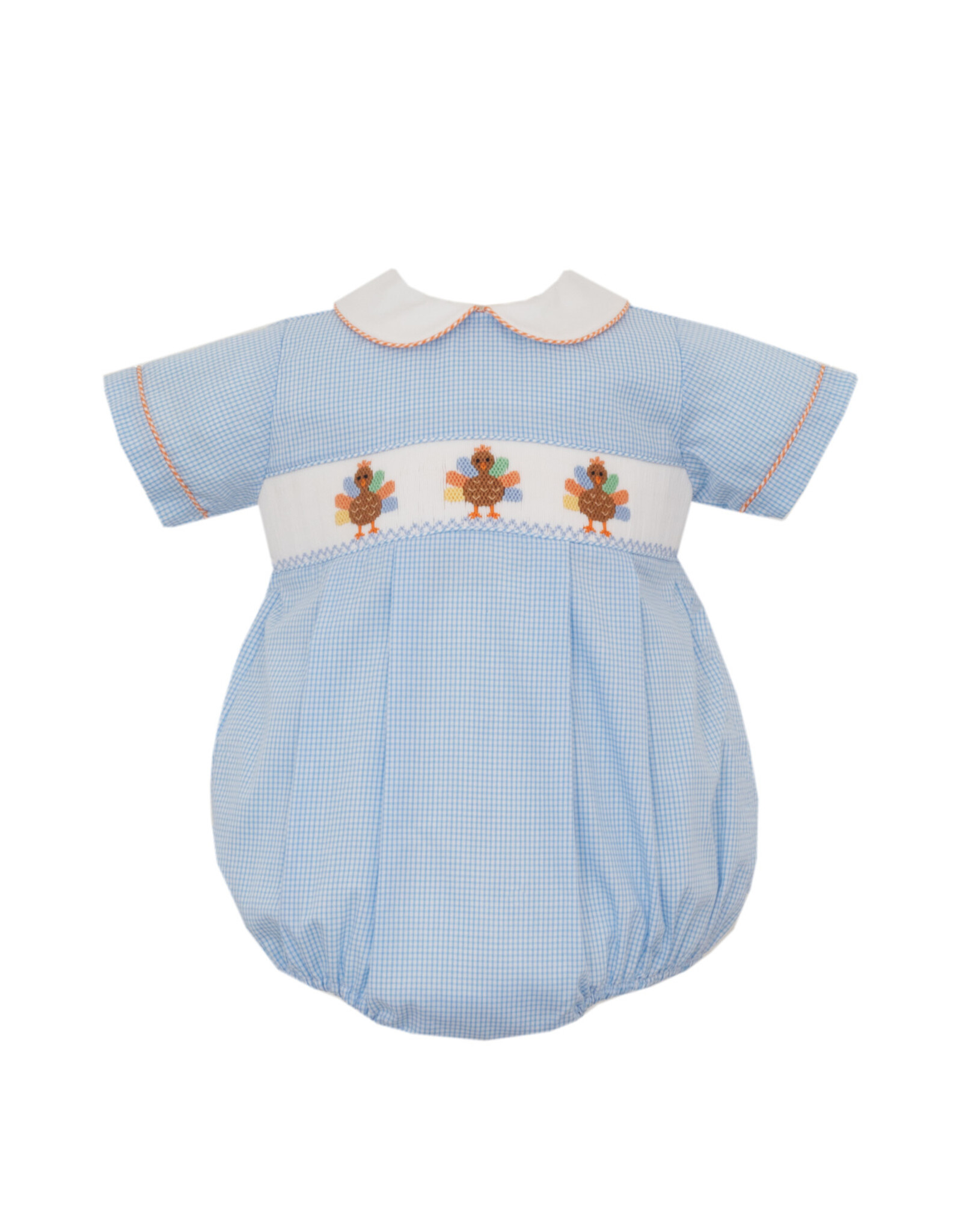 Petit Bebe Turkey Bubble, Blue Check