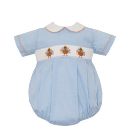 Petit Bebe Turkey Bubble, Blue Check