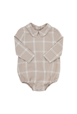 The Beaufort Bonnet Company Peter Pan Collar Onesie Flannel, Thompson Park Plaid
