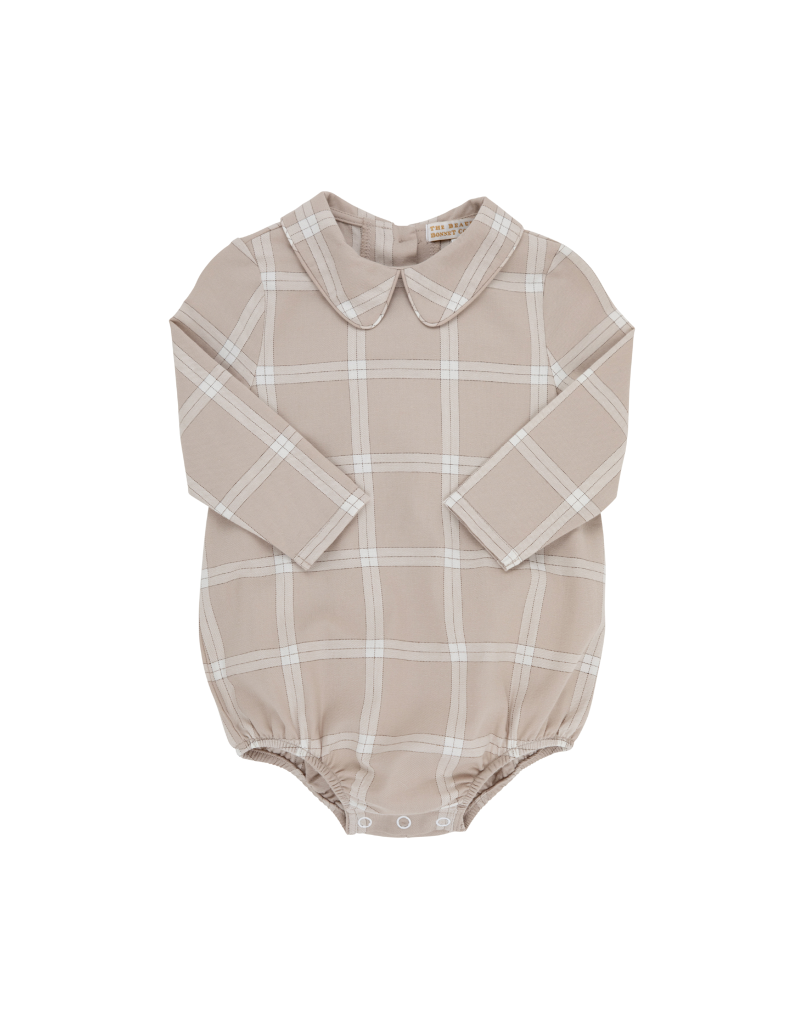 The Beaufort Bonnet Company Peter Pan Collar Onesie Flannel, Thompson Park Plaid